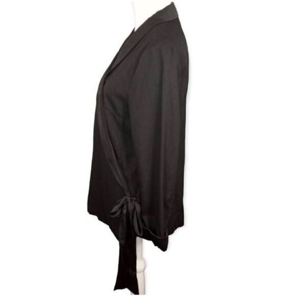 H&M CONSCIOUS COLLECTION BLACK WRAP BLAZER SZ.12 EUC. - Picture 4 of 10